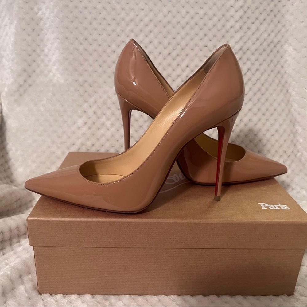 Christian Louboutin So Kate 100mm Patent calf leather- nude